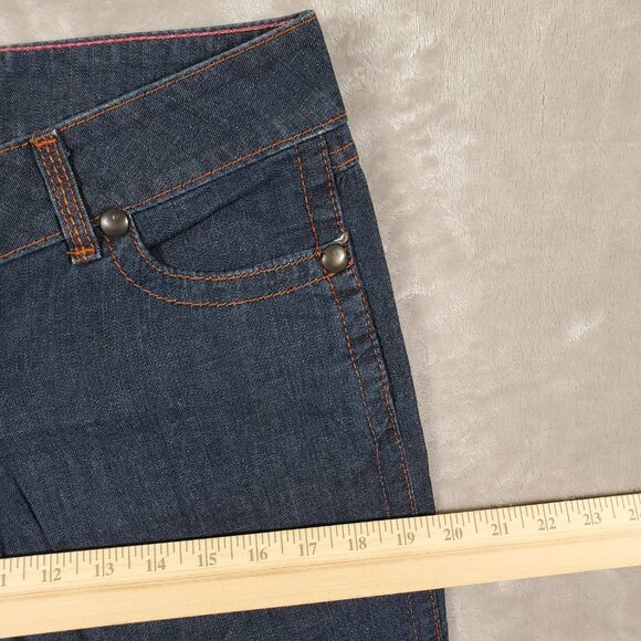 Wrangler Premium Patch Jeans Womens Low Rise Wide Leg Dark Wash Tall L36 - Picture 9 of 14